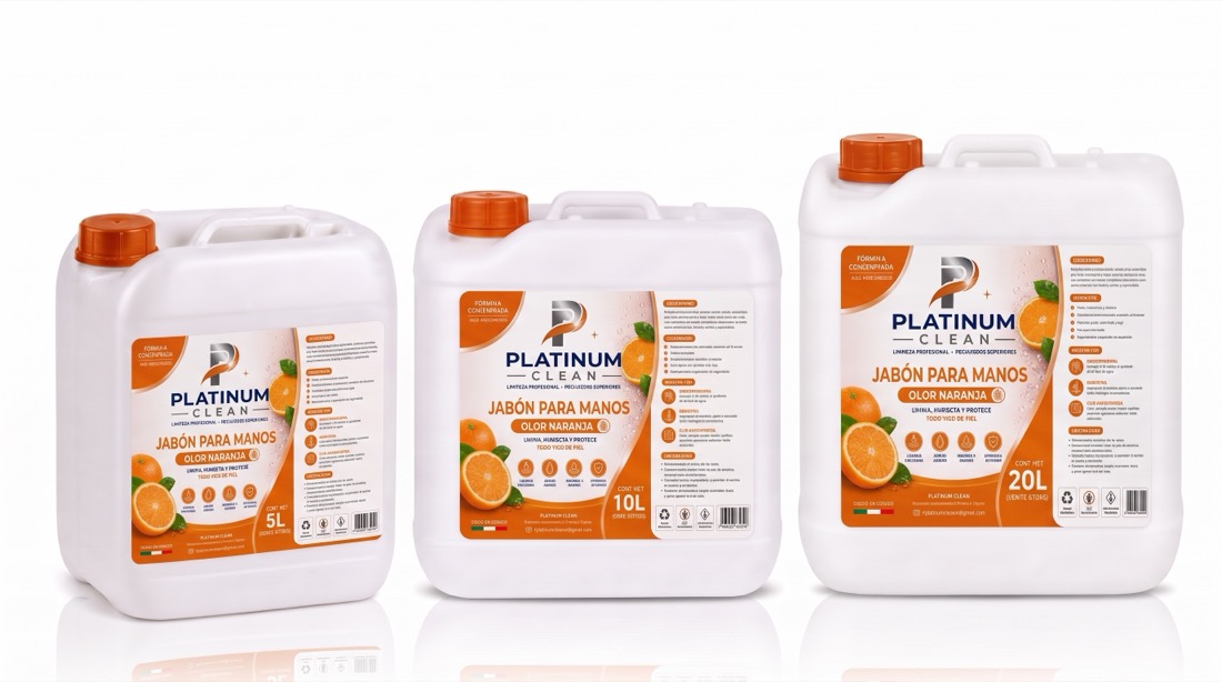 Jabón para Manos Olor Naranja Platinum Clean en 5, 10 y 20 litros