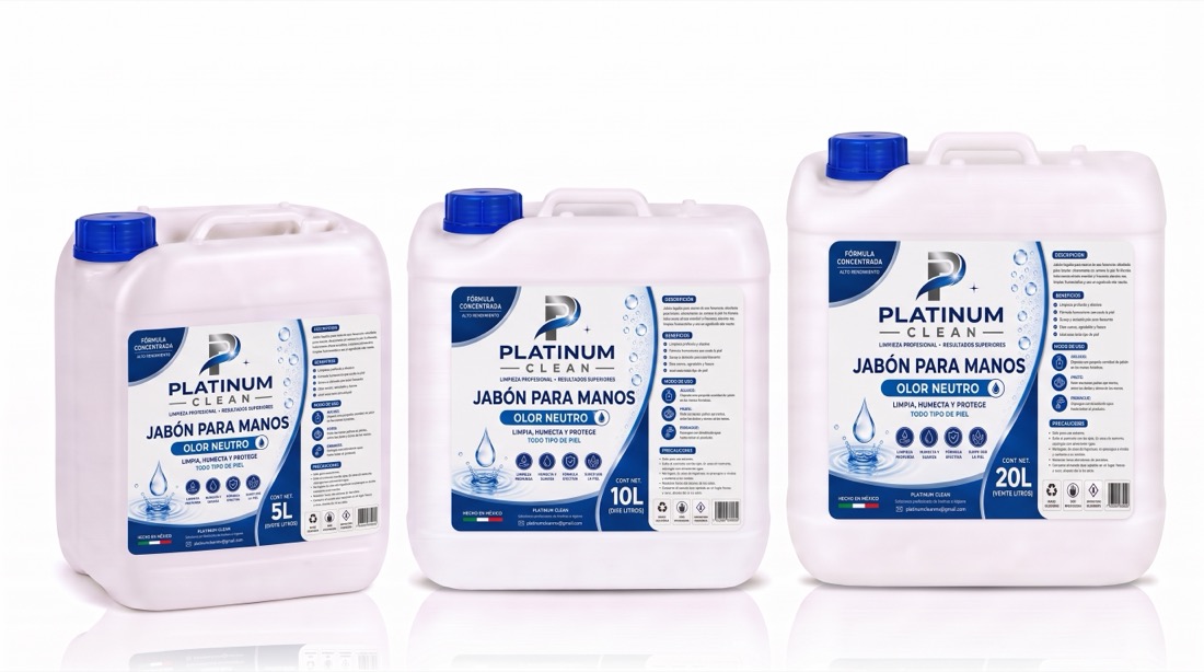 Jabón para Manos Olor Neutro Platinum Clean en 5, 10 y 20 litros
