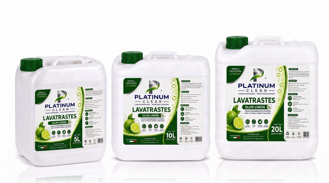 Lavatrastes Aroma Limón Platinum Clean en 5, 10 y 20 litros