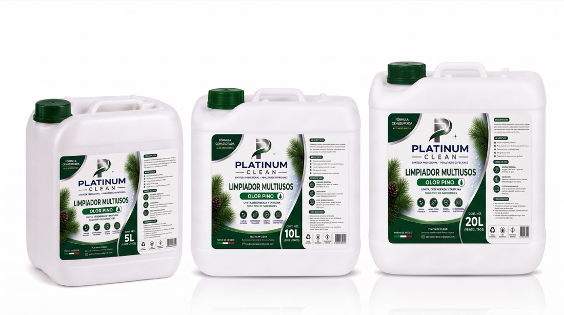 Limpiador Multiusos Olor Pino Platinum Clean en 5, 10 y 20 litros